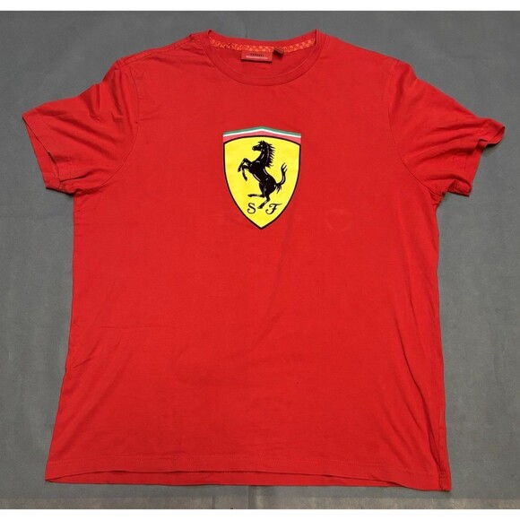 FERRARI Red T-Shirt Official Licensed Product Felt Horse, Ferrari Logo Size XL - Picture 1 of 10